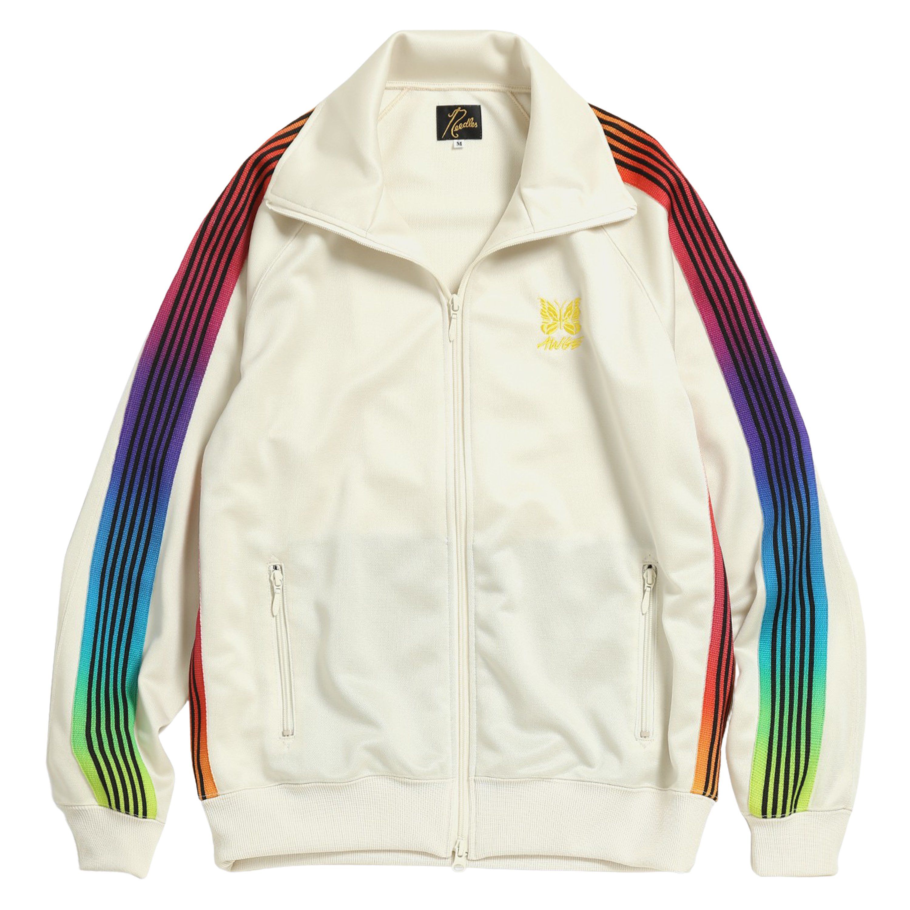 image of Awge Poly Smooth Twist Tape Track Jacket in Off White, Men's (Size Large)