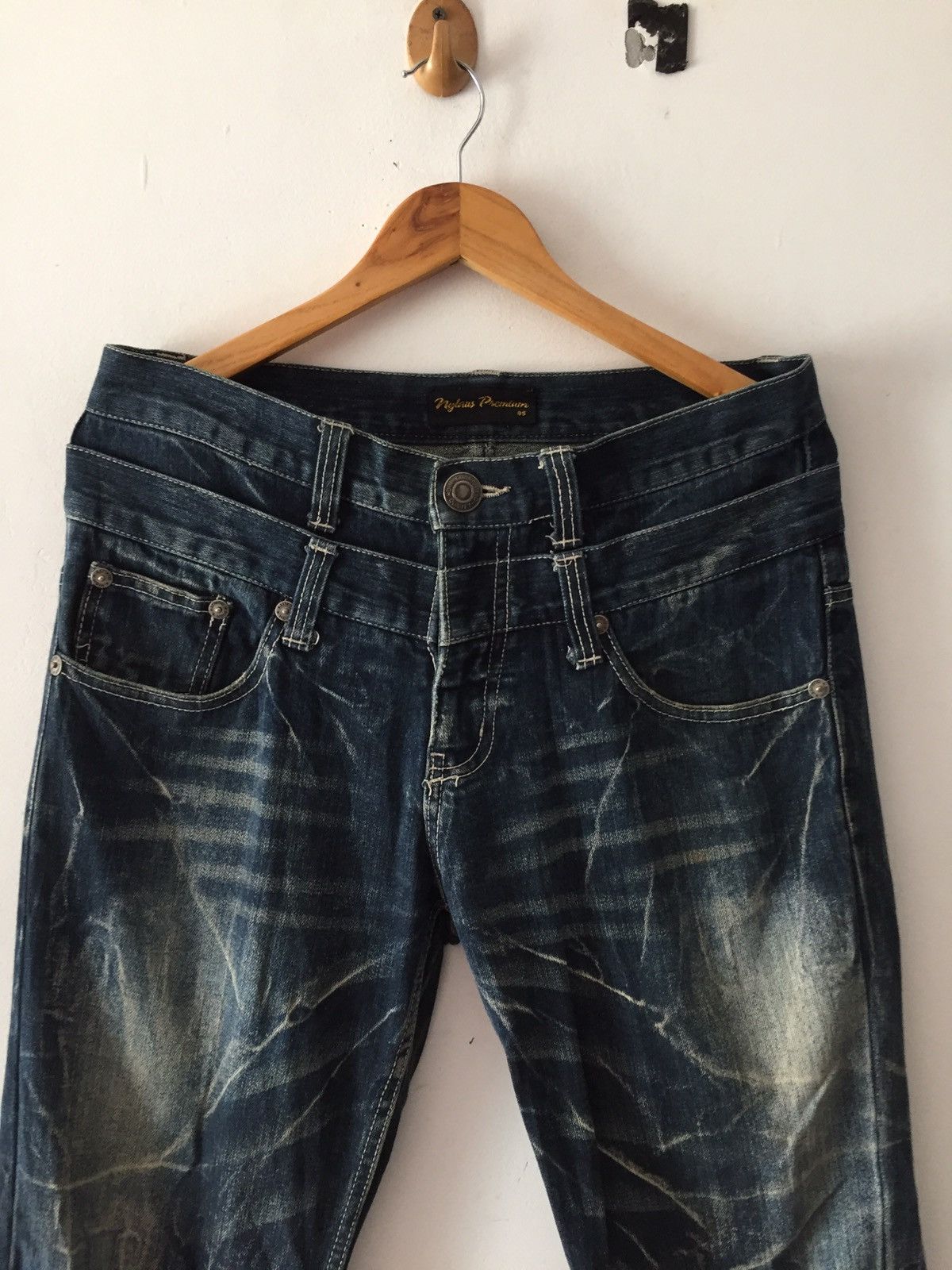Hysteric Glamour × Japanese Brand Nglaus Jeans Acid double waist by Japanese Brand Size US 33 - 9 Thumbnail