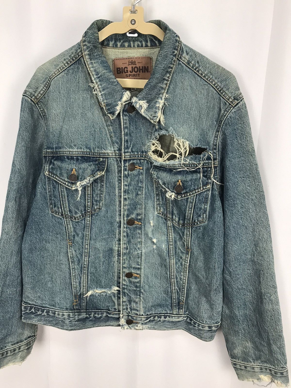 Big John × Vintage Vintage big John button up distressed denim jacket Size US M / EU 48-50 / 2 - 6 Thumbnail