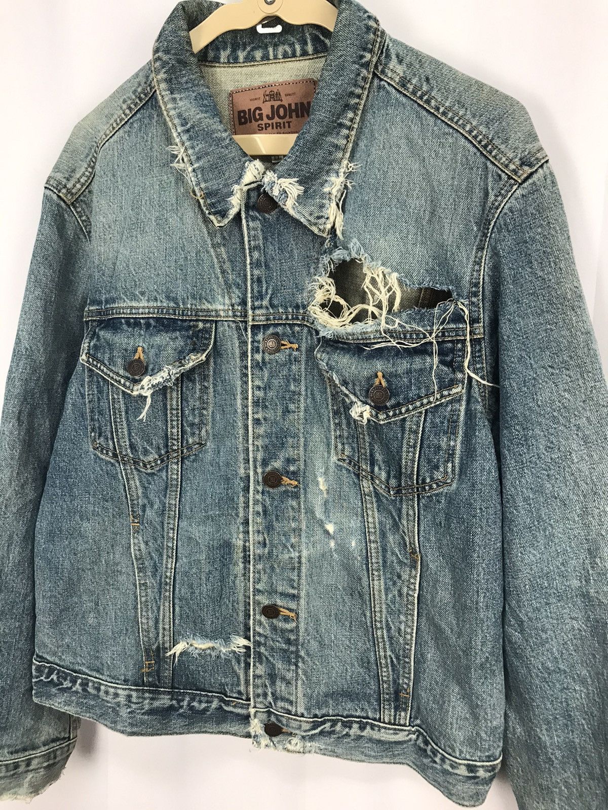 Big John × Vintage Vintage big John button up distressed denim jacket Size US M / EU 48-50 / 2 - 7 Thumbnail