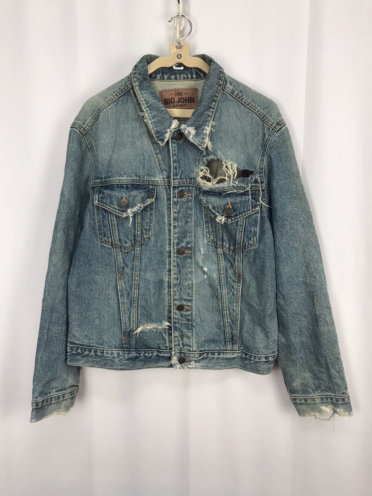 Big John × Vintage Vintage big John button up distressed denim jacket Size US M / EU 48-50 / 2 - 11 Thumbnail