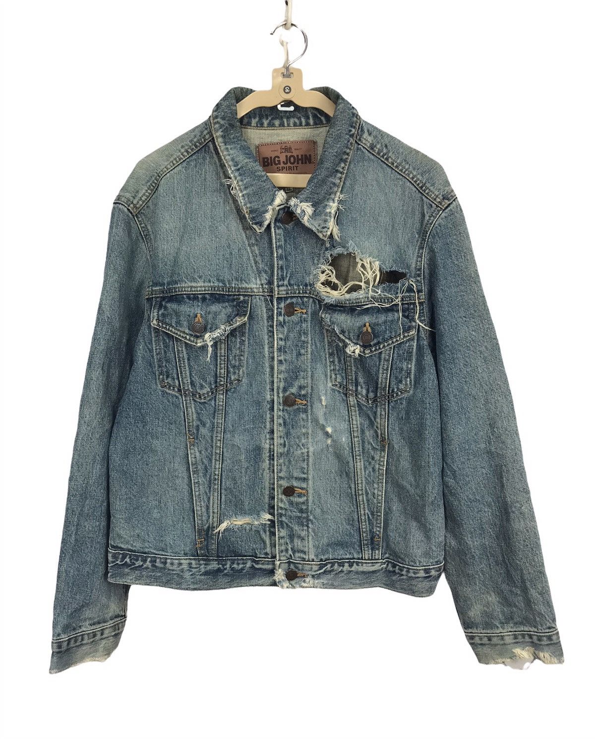 Big John × Vintage Vintage big John button up distressed denim jacket Size US M / EU 48-50 / 2 - 1 Thumbnail