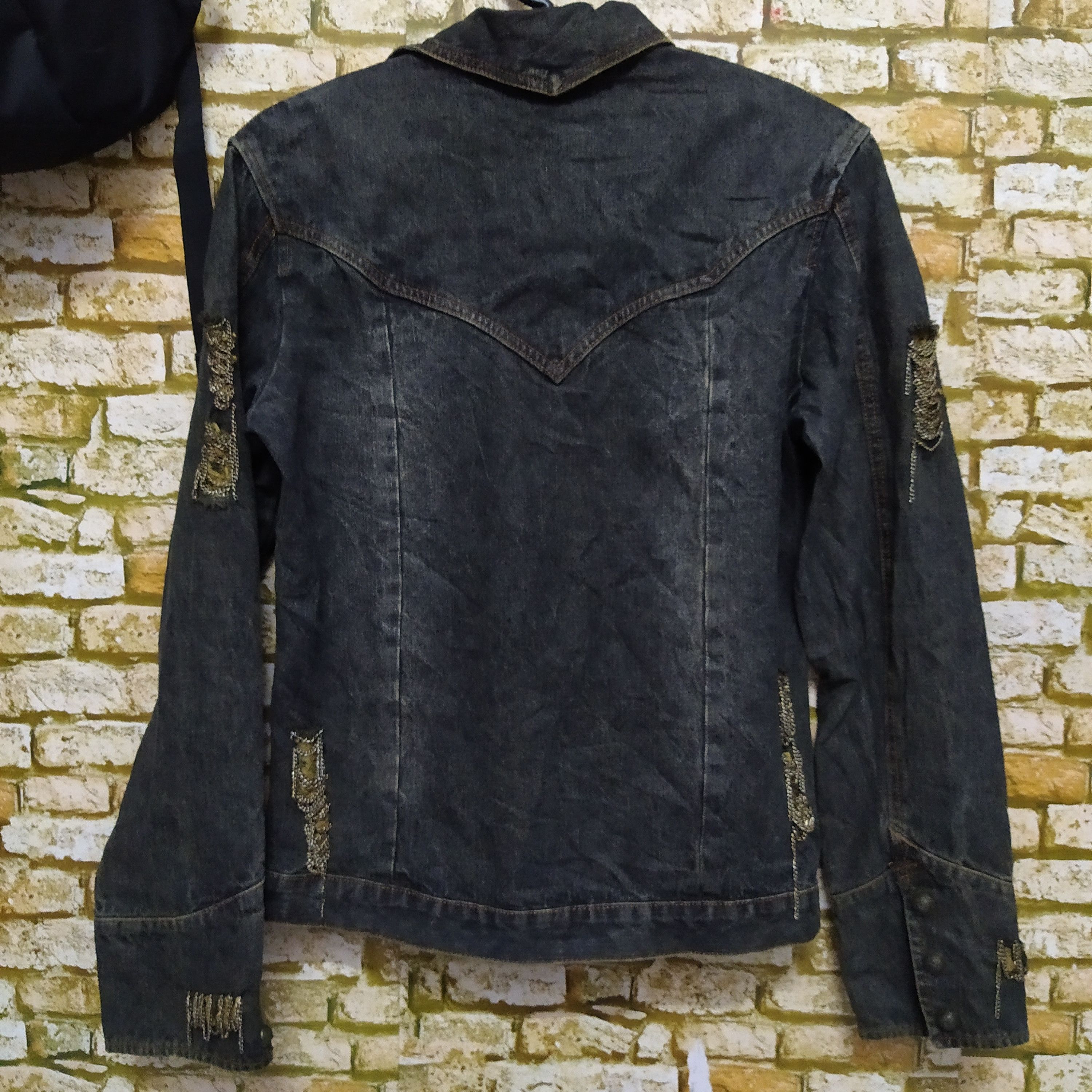 In The Attic IN THE ATTIC DISTRESSED DENIM JACKET PUNK (D364) Size US L / EU 52-54 / 3 - 5 Thumbnail