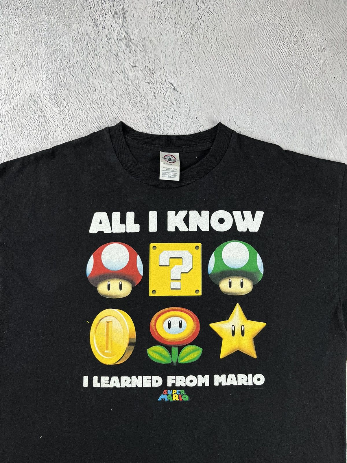 Nintendo × The Game × Vintage Vintage Super Mario 2008 Tee ALL I KNOW I LEARNED FROM MARIO Size US XL / EU 56 / 4 - 2 Thumbnail