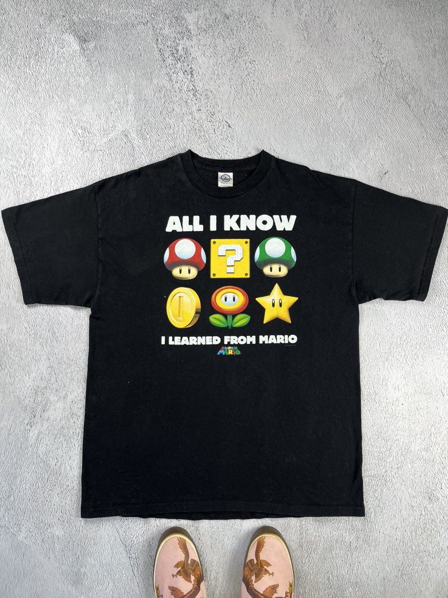 Nintendo × The Game × Vintage Vintage Super Mario 2008 Tee ALL I KNOW I LEARNED FROM MARIO Size US XL / EU 56 / 4 - 1 Thumbnail