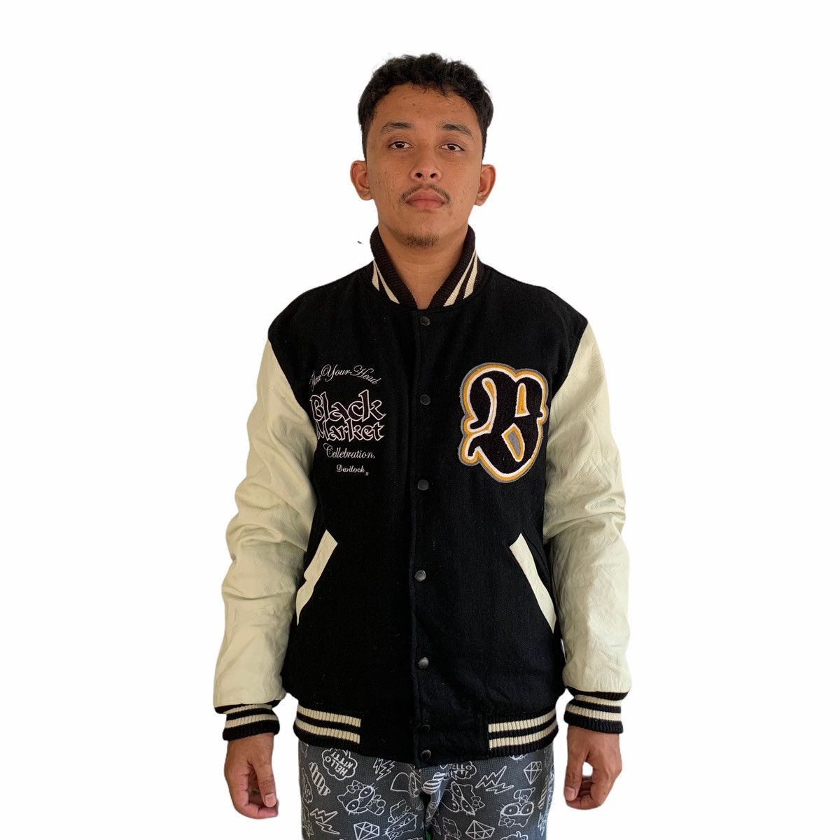 image of Japan Black Market Devilock Varsity Jacket, Men's (Size Large)