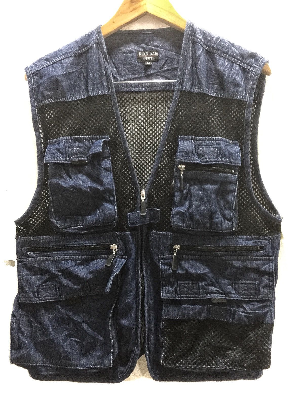 image of Military made In Japan Tactical Vest Ruck Dam Sprits in Blue, Men's (Size Medium)