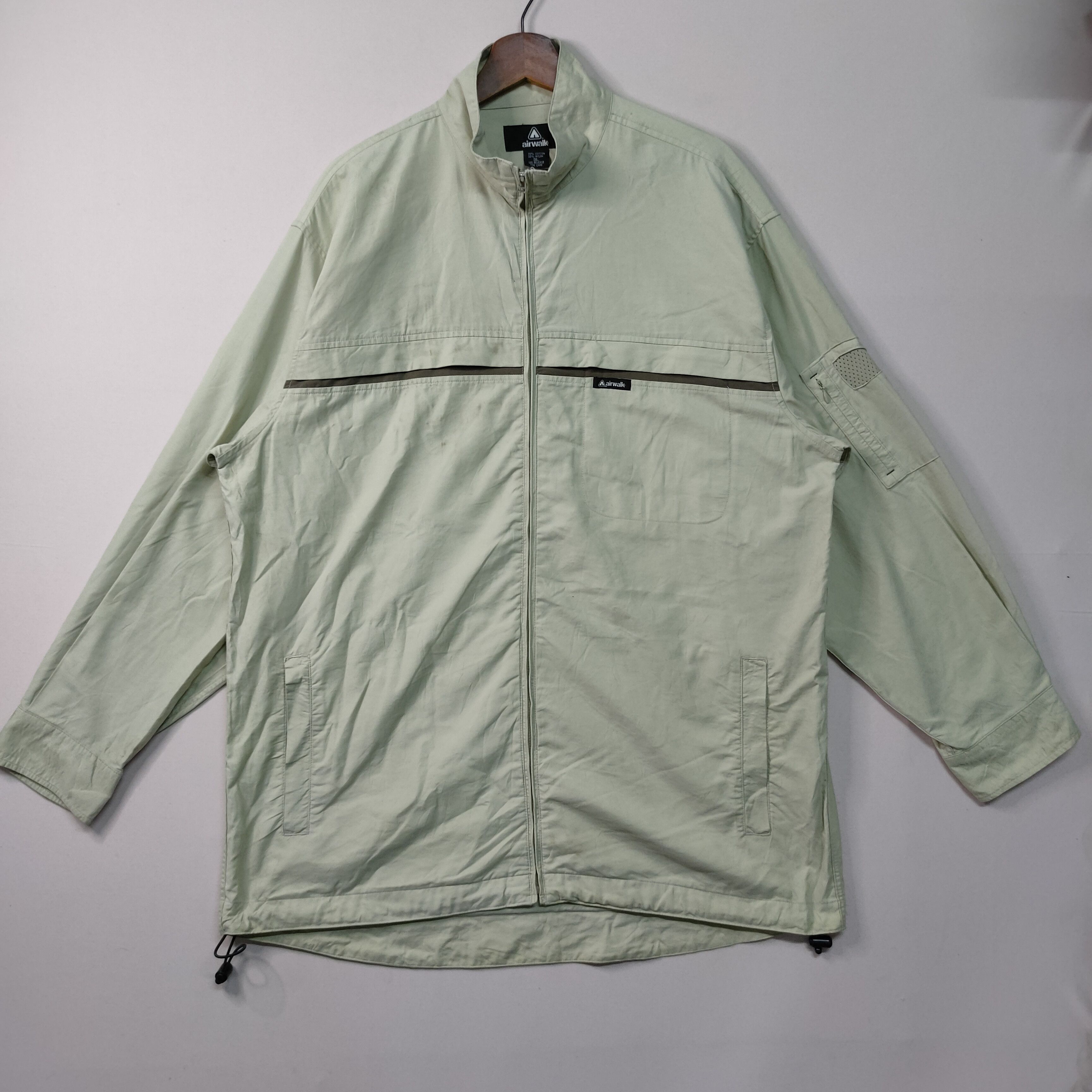 image of Airwalk Small Logo Zipper Ups Sweater Jacket in Cream/White, Men's (Size XL)