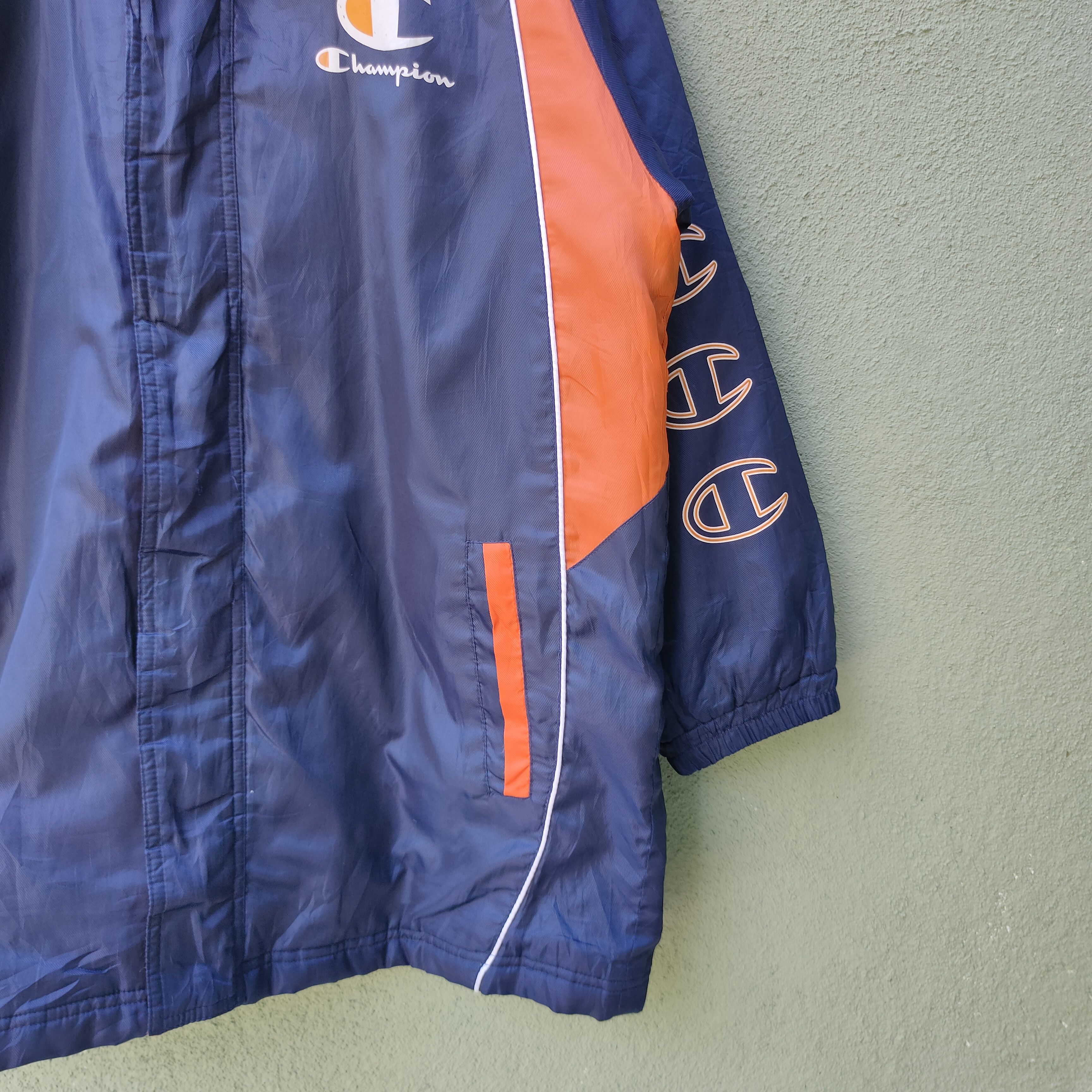 Champion × Vintage Vintage CHAMPION Zipper Ups Big logo Hoodie Sweater Jacket Size US L / EU 52-54 / 3 - 3 Thumbnail