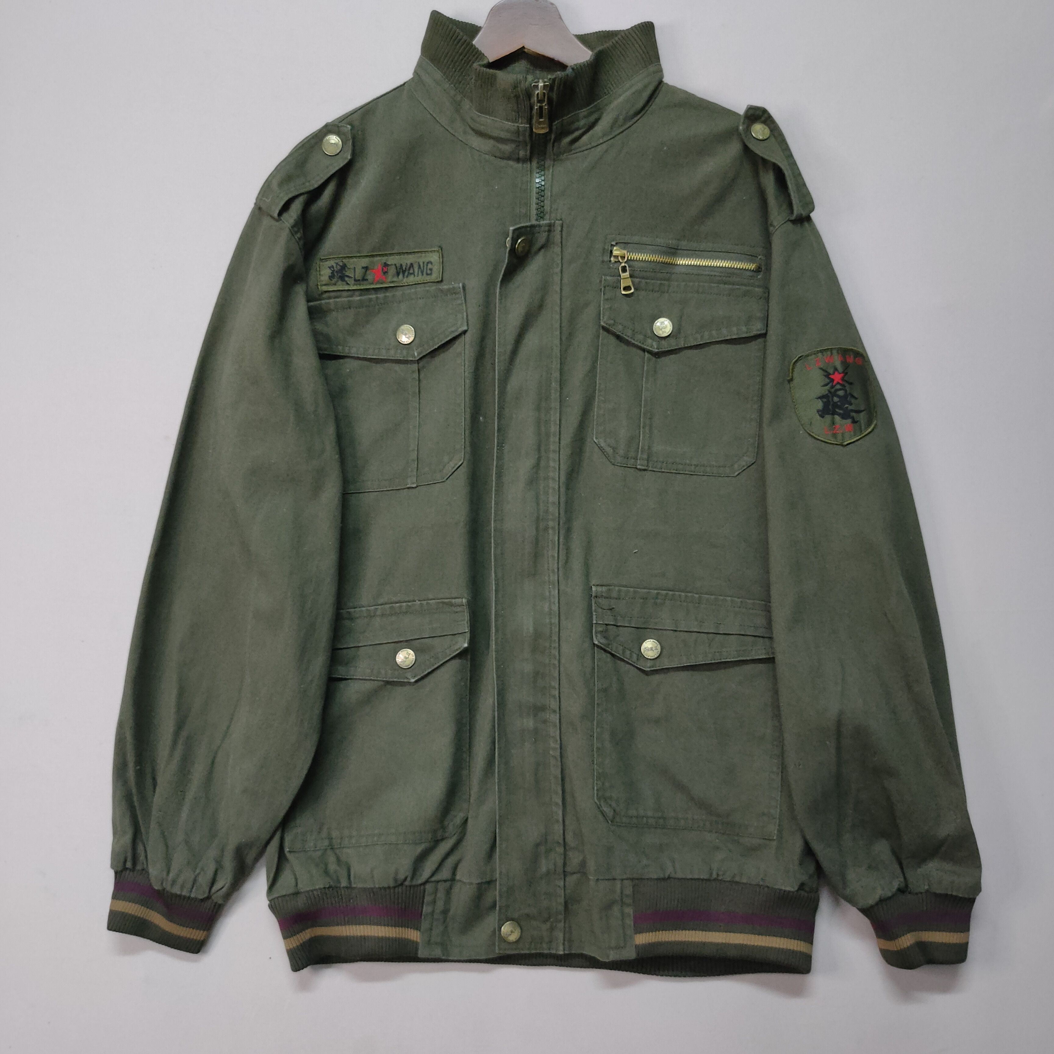 image of Army Of Me x Military Japanese Vintage Army Multi Pocket Zipper Ups Jacket, Men's (Size XL)