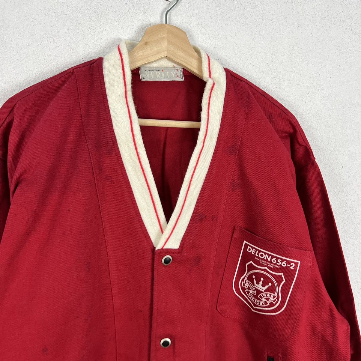Japanese Brand VINTAGE VERITY CARDIGAN BIG LOGO Size US L / EU 52-54 / 3 - 4 Thumbnail