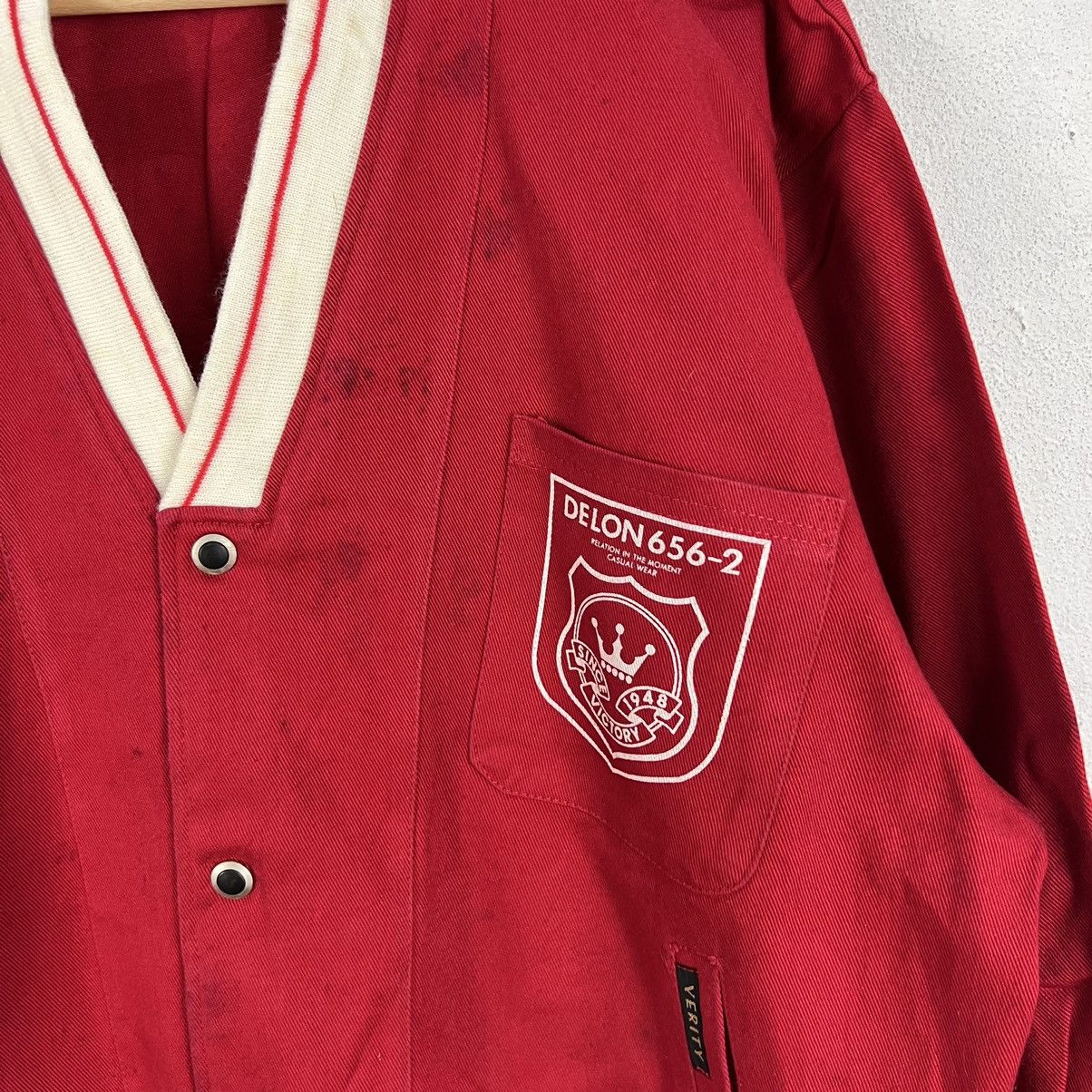 Japanese Brand VINTAGE VERITY CARDIGAN BIG LOGO Size US L / EU 52-54 / 3 - 6 Thumbnail