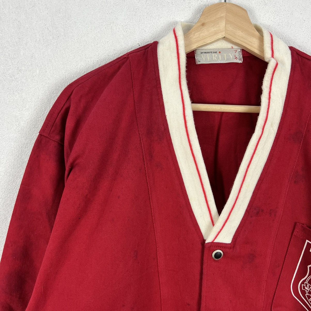 Japanese Brand VINTAGE VERITY CARDIGAN BIG LOGO Size US L / EU 52-54 / 3 - 3 Thumbnail