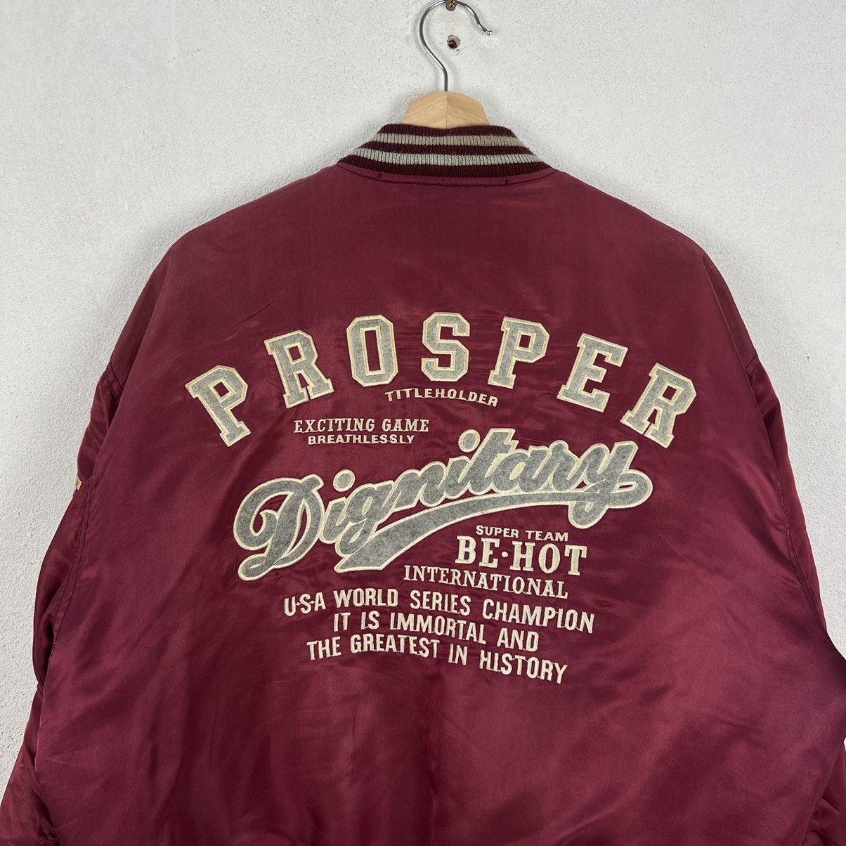 Japanese Brand PROSPER TITLEHOLDER EMBROIDERY BIG LOGO VARSITY BOMBER Size US L / EU 52-54 / 3 - 10 Thumbnail