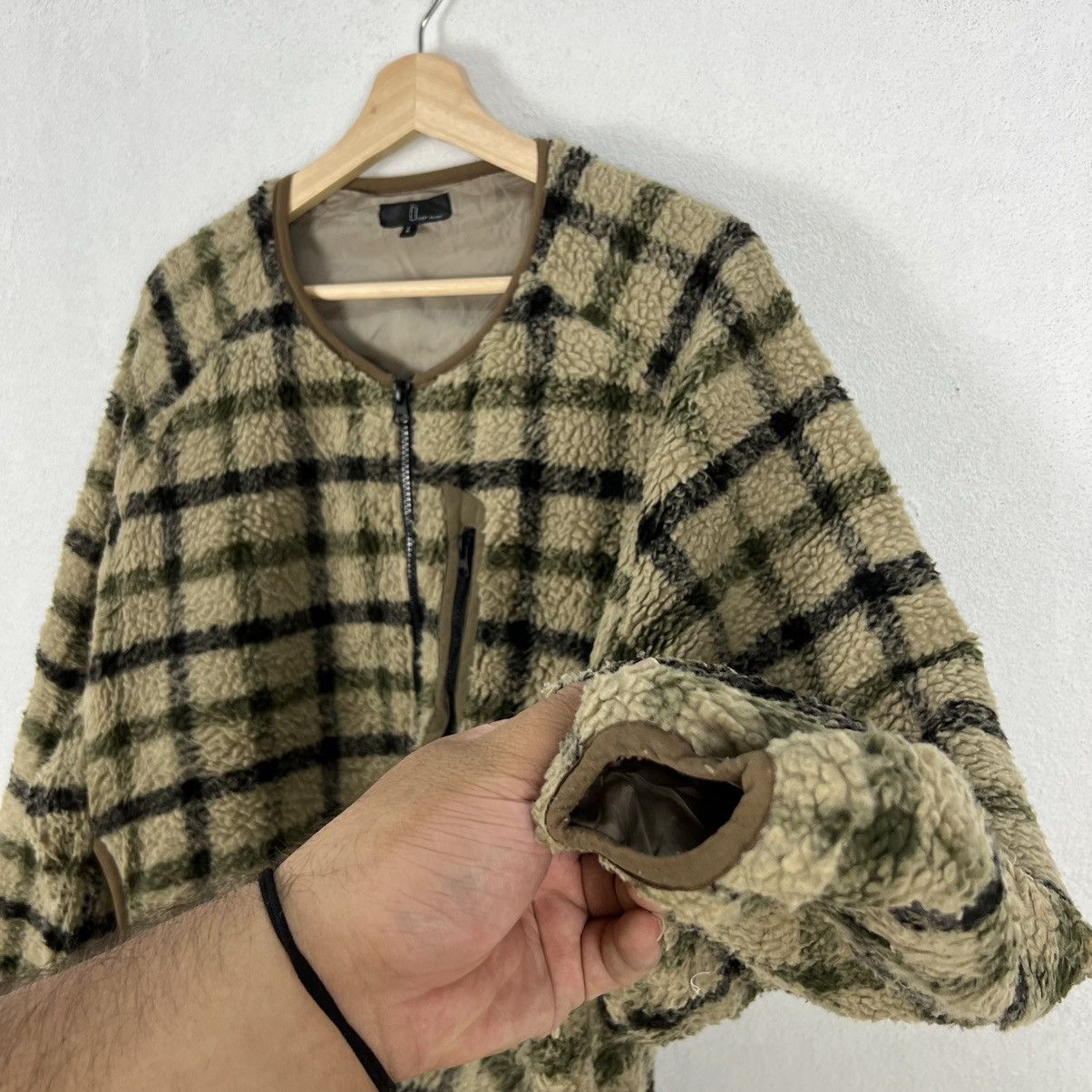 Japanese Brand RARE TARTAN DESIGN FLEECE ZIPPER JACKET ZIP FIVE Size US L / EU 52-54 / 3 - 8 Thumbnail