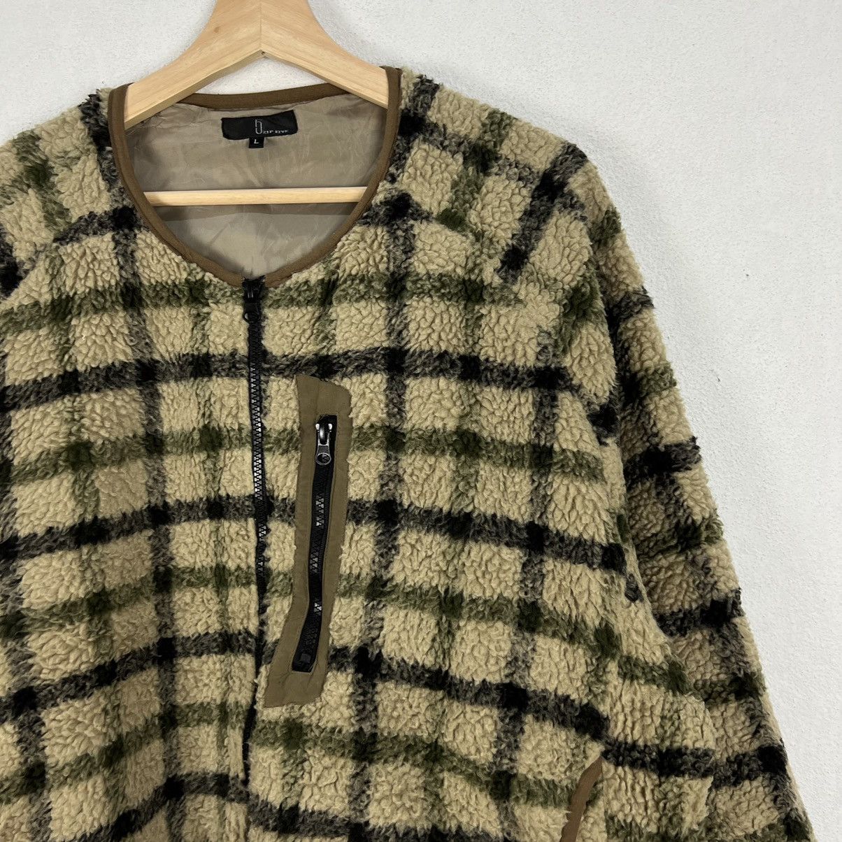 Japanese Brand RARE TARTAN DESIGN FLEECE ZIPPER JACKET ZIP FIVE Size US L / EU 52-54 / 3 - 6 Thumbnail