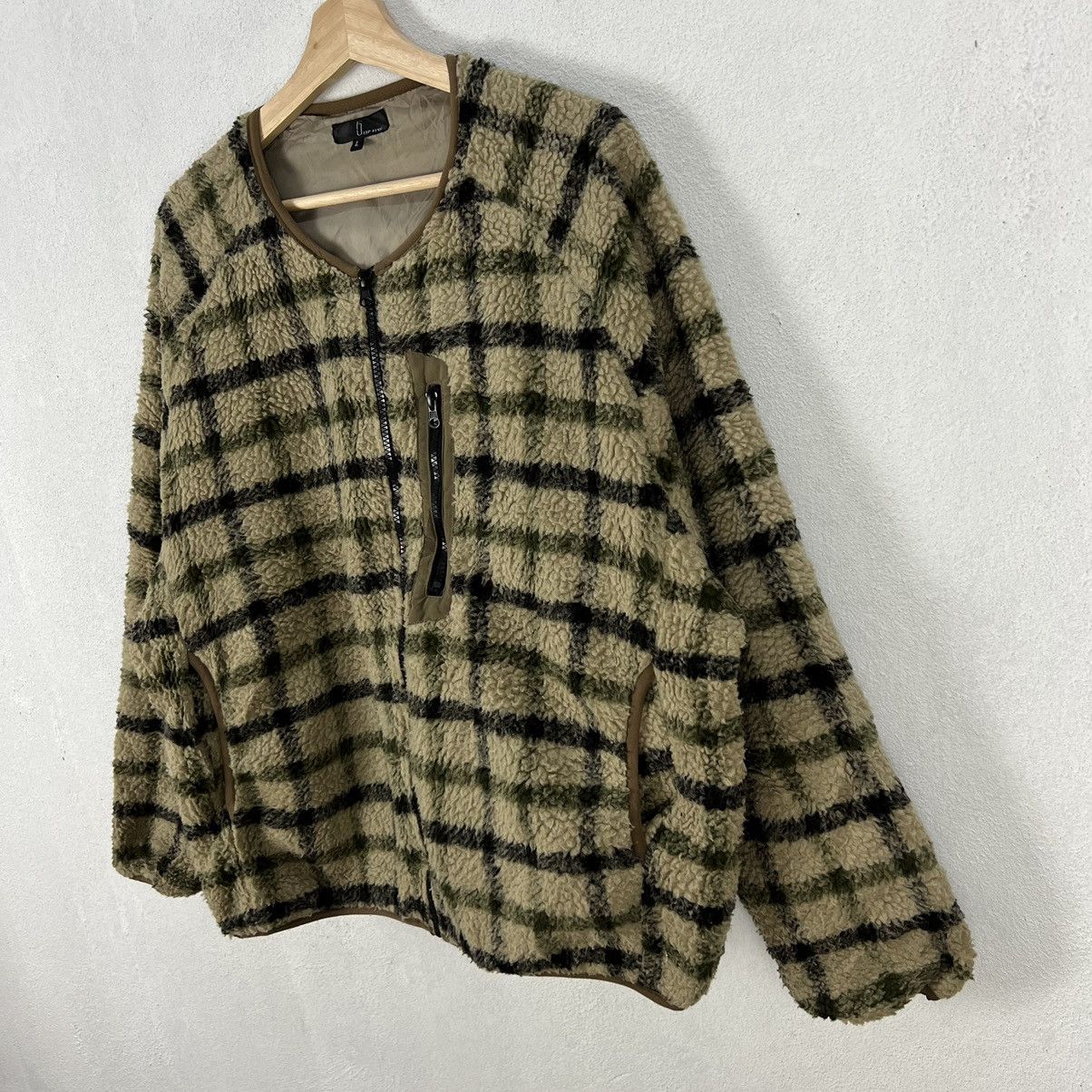 Japanese Brand RARE TARTAN DESIGN FLEECE ZIPPER JACKET ZIP FIVE Size US L / EU 52-54 / 3 - 2 Thumbnail