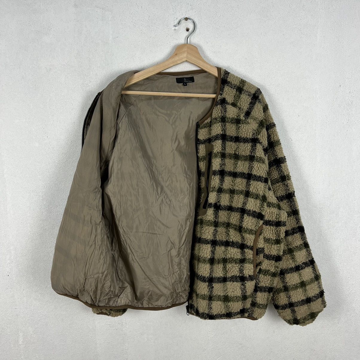 Japanese Brand RARE TARTAN DESIGN FLEECE ZIPPER JACKET ZIP FIVE Size US L / EU 52-54 / 3 - 11 Thumbnail