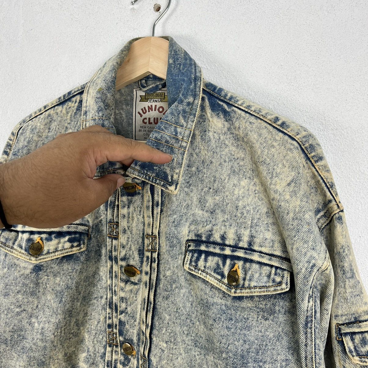 Japanese Brand ACID WASH STYLE ORIGINAL JEANS JUNIOR CLUB DENIM JACKET Size US M / EU 48-50 / 2 - 8 Thumbnail