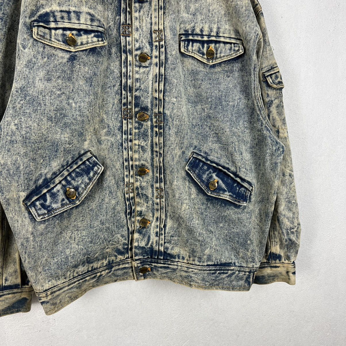 Japanese Brand ACID WASH STYLE ORIGINAL JEANS JUNIOR CLUB DENIM JACKET Size US M / EU 48-50 / 2 - 6 Thumbnail