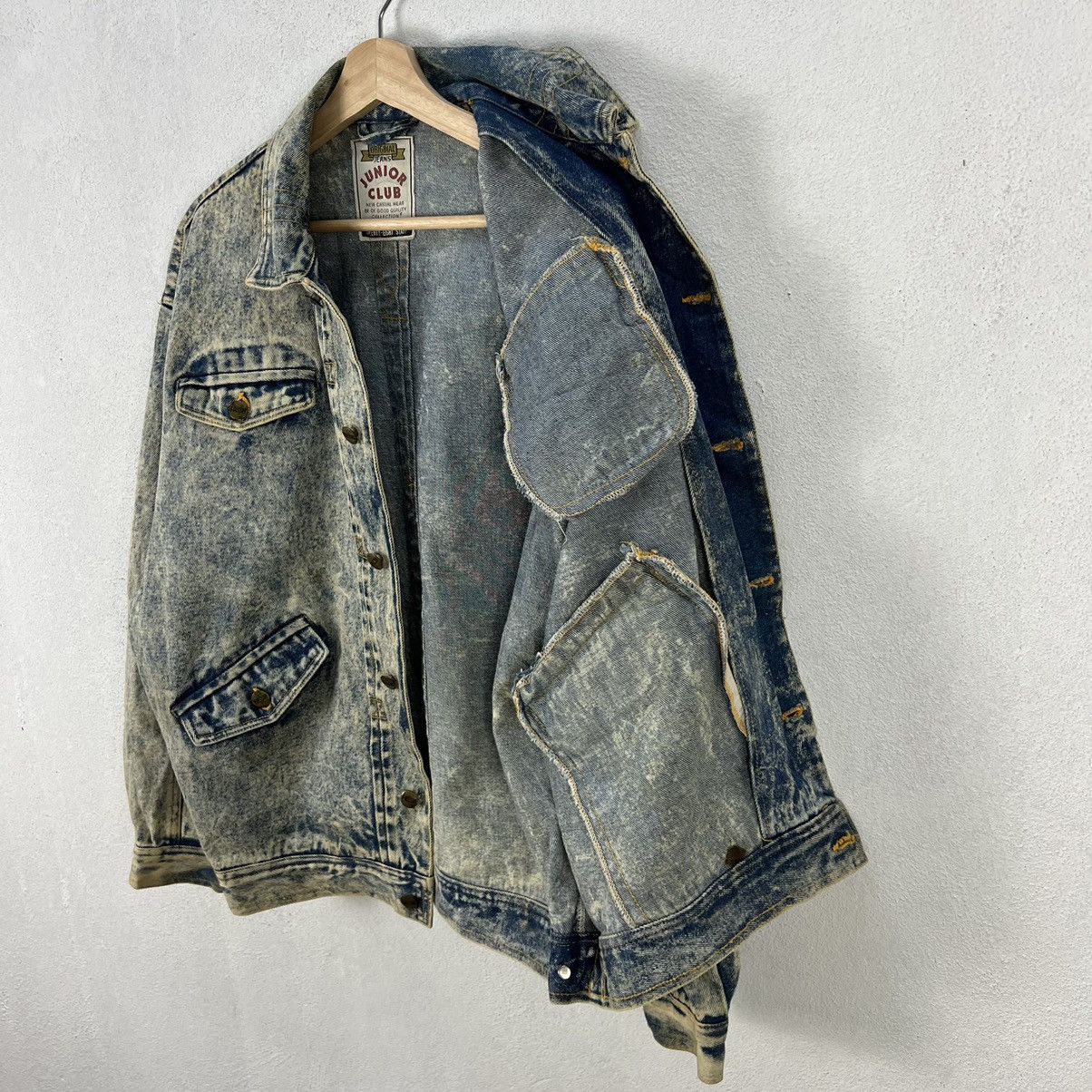 Japanese Brand ACID WASH STYLE ORIGINAL JEANS JUNIOR CLUB DENIM JACKET Size US M / EU 48-50 / 2 - 19 Thumbnail