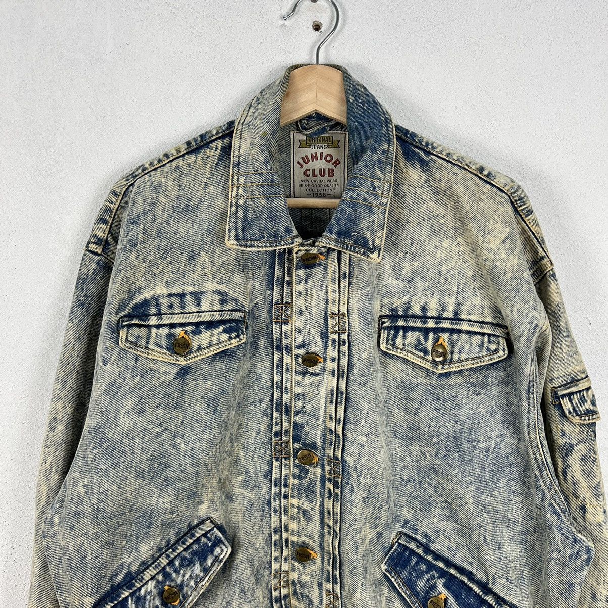 Japanese Brand ACID WASH STYLE ORIGINAL JEANS JUNIOR CLUB DENIM JACKET Size US M / EU 48-50 / 2 - 7 Thumbnail
