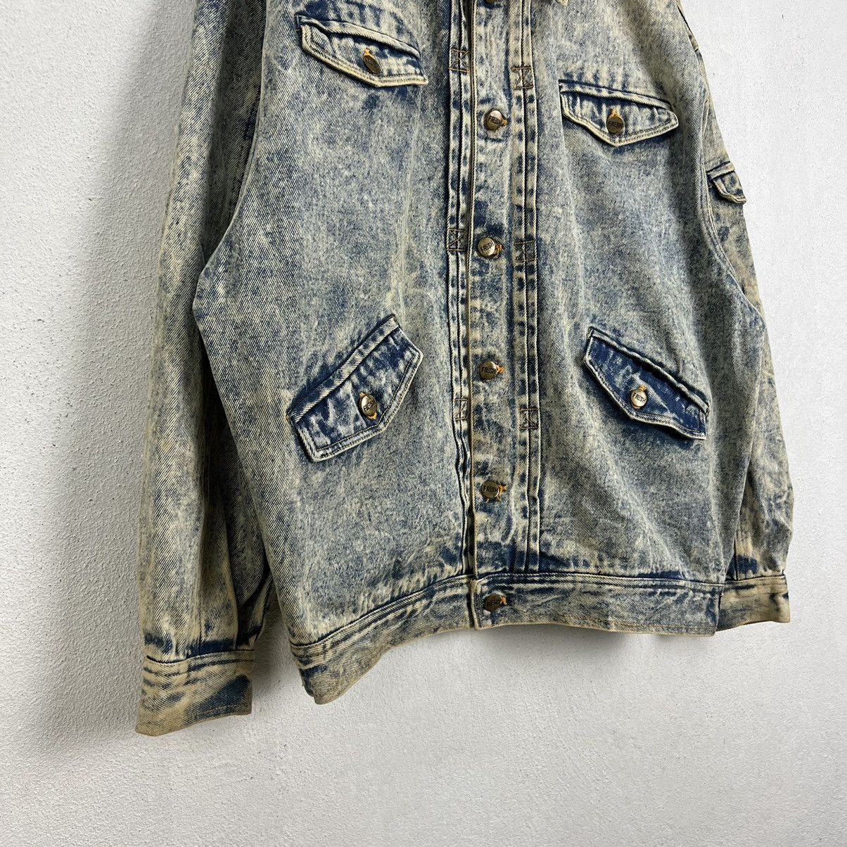 Japanese Brand ACID WASH STYLE ORIGINAL JEANS JUNIOR CLUB DENIM JACKET Size US M / EU 48-50 / 2 - 4 Thumbnail