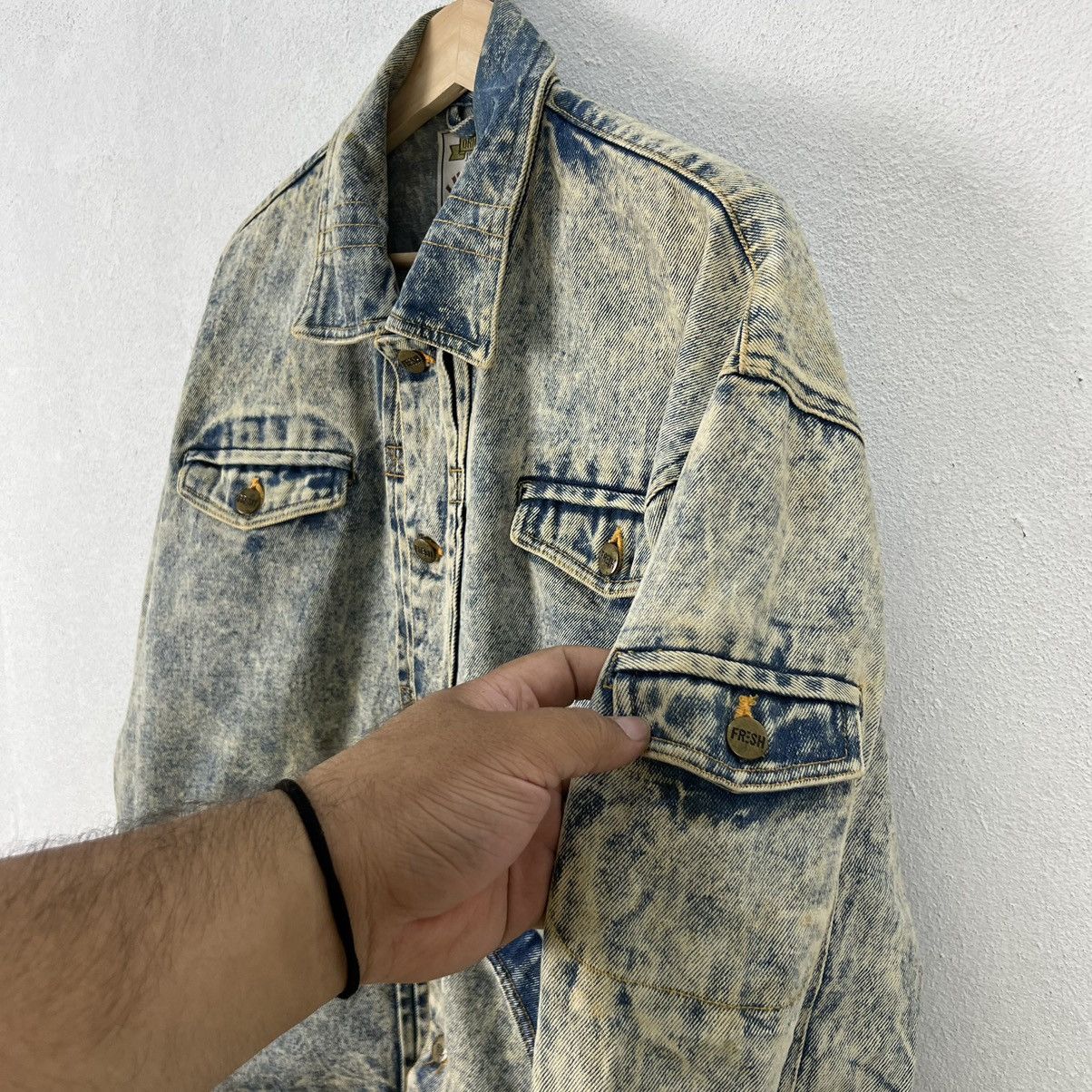 Japanese Brand ACID WASH STYLE ORIGINAL JEANS JUNIOR CLUB DENIM JACKET Size US M / EU 48-50 / 2 - 11 Thumbnail