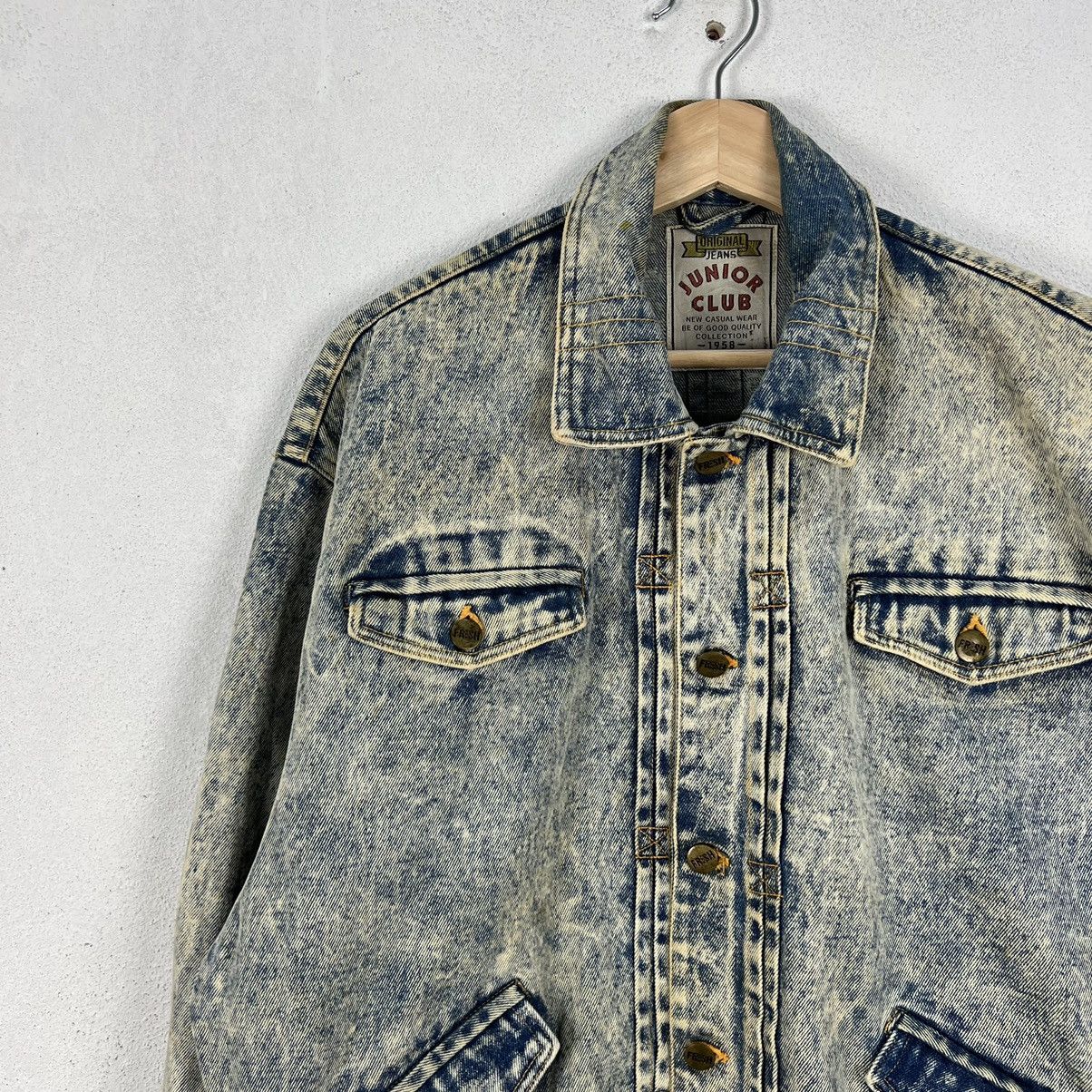 Japanese Brand ACID WASH STYLE ORIGINAL JEANS JUNIOR CLUB DENIM JACKET Size US M / EU 48-50 / 2 - 5 Thumbnail