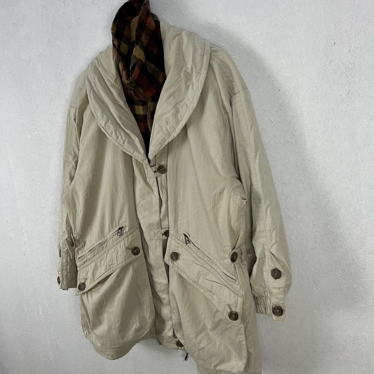 Japanese Brand JEAN JAURES ISSEY MIYAKE DOUBLE BREAST TARTAN CARGO JACKET Size US L / EU 52-54 / 3 - 9 Thumbnail