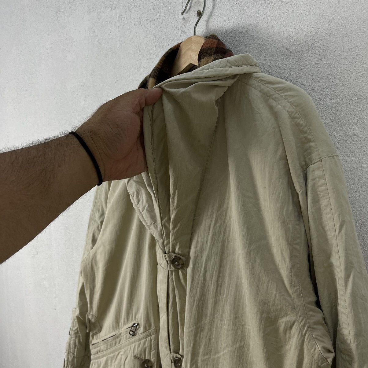 Japanese Brand JEAN JAURES ISSEY MIYAKE DOUBLE BREAST TARTAN CARGO JACKET Size US L / EU 52-54 / 3 - 7 Thumbnail
