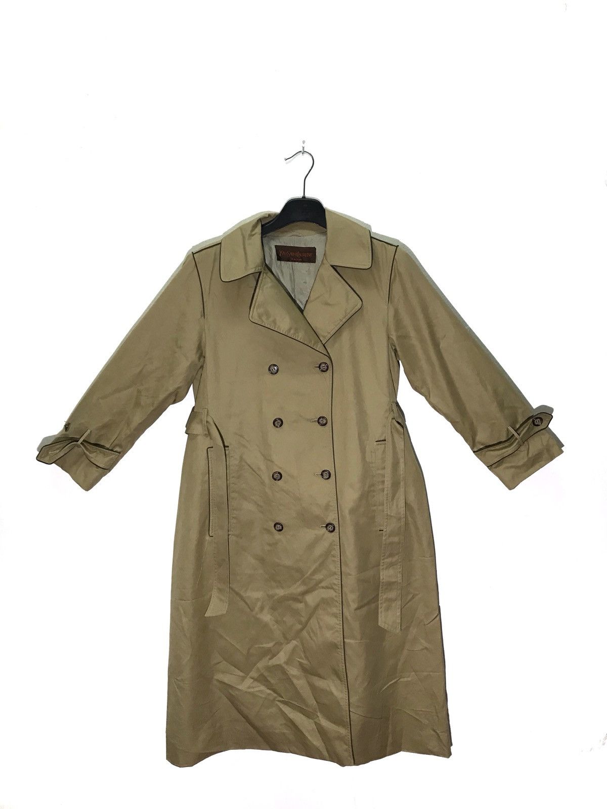 Vintage Yves Saint Laurent Paris Double Breasted Trench Coat