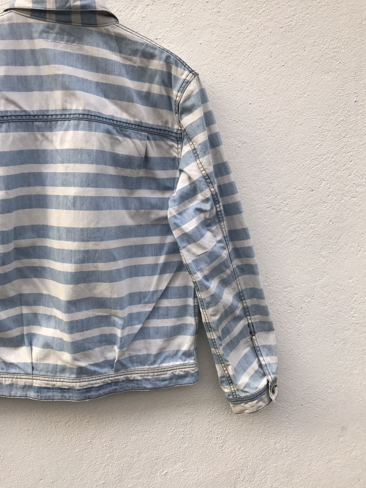 Japanese Brand rageblue Japan Jailer Striped Denim Jacket Border Striped Size US L / EU 52-54 / 3 - 7 Thumbnail
