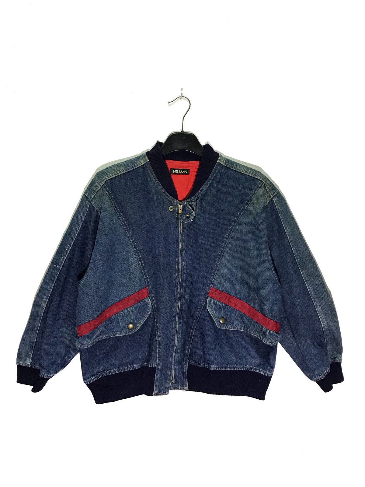 Vintage Valman Denim Bombers Jacket Made In Japan Size US M / EU 48-50 / 2 - 1 Thumbnail