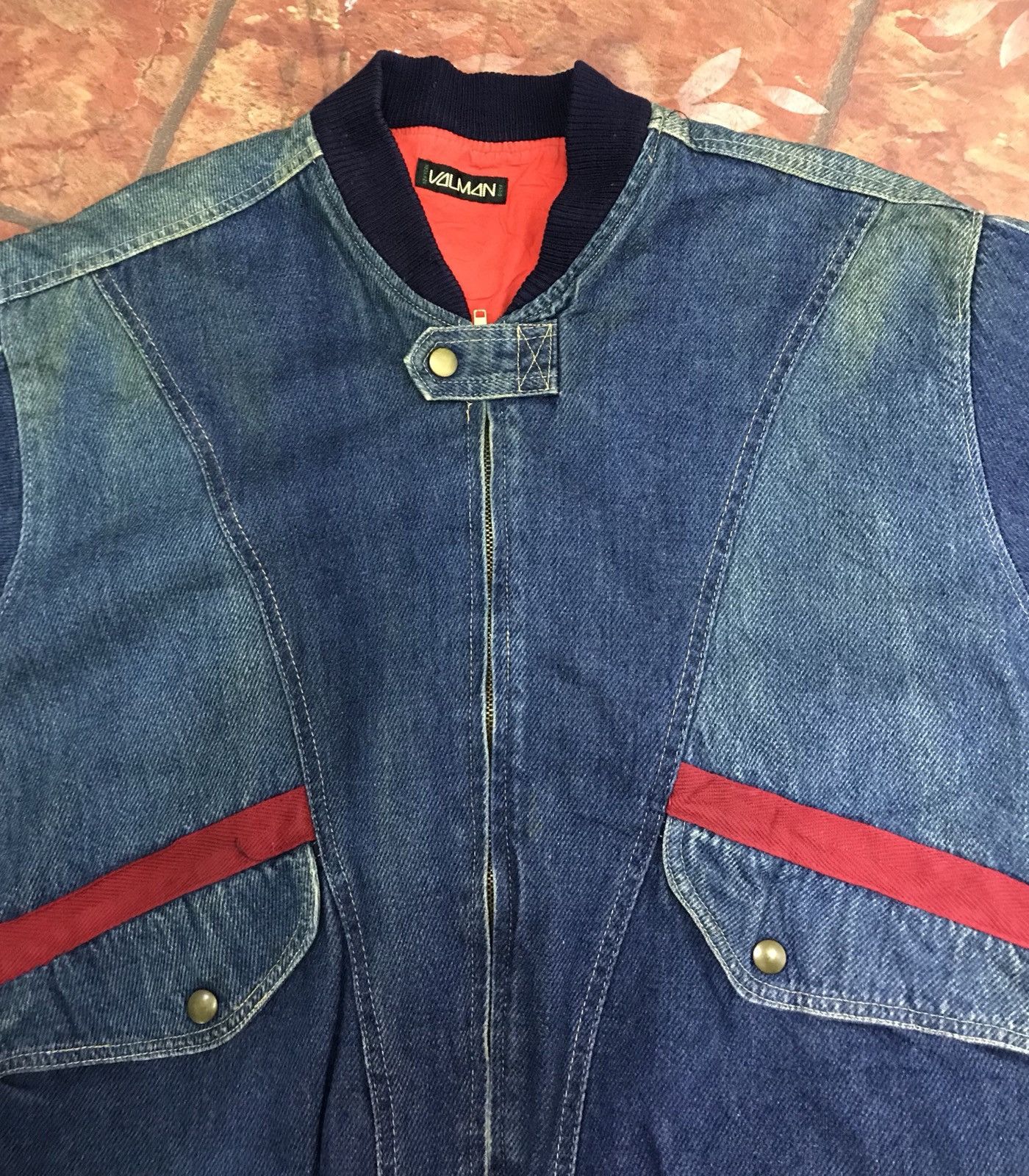 Vintage Valman Denim Bombers Jacket Made In Japan Size US M / EU 48-50 / 2 - 3 Thumbnail