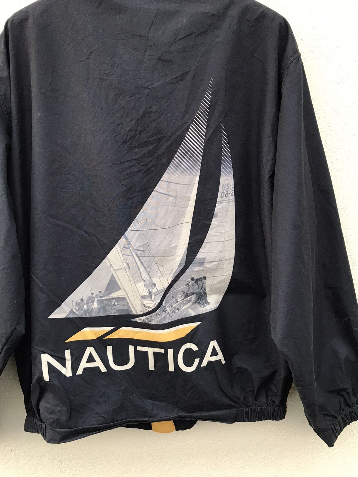 Nautica × Vintage Vintage Nautica Big Logo Hooded Windbreaker Jackets Size US L / EU 52-54 / 3 - 4 Thumbnail