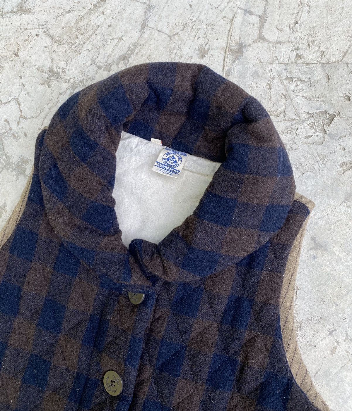 Designer × Japanese Brand × Vintage Marine Lime Wool Quilted Vest Jacket Size US M / EU 48-50 / 2 - 6 Thumbnail