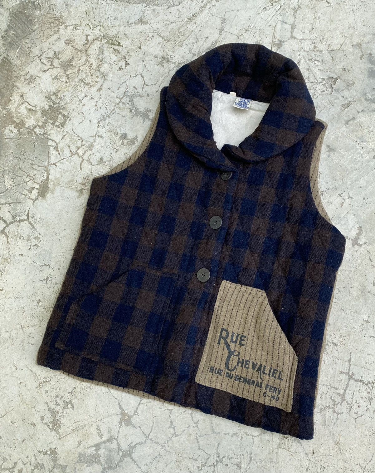 Designer × Japanese Brand × Vintage Marine Lime Wool Quilted Vest Jacket Size US M / EU 48-50 / 2 - 3 Thumbnail
