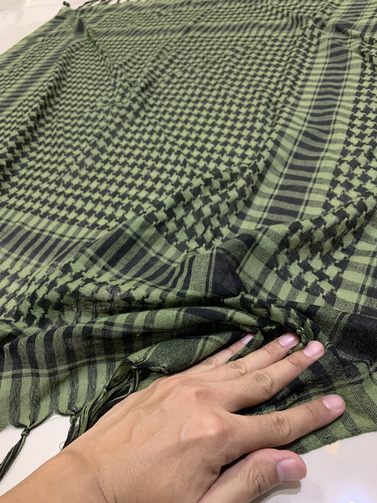Other × Vintage RARE DARK GREEN SHIMAGH KEFFIYEH ARABIC STYLE SCARF Size ONE SIZE - 5 Thumbnail