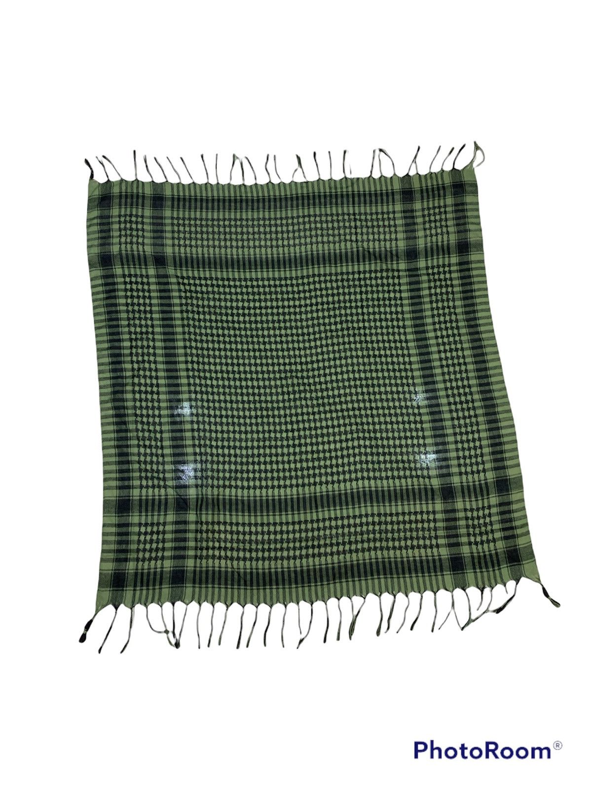 Other × Vintage RARE DARK GREEN SHIMAGH KEFFIYEH ARABIC STYLE SCARF Size ONE SIZE - 2 Thumbnail