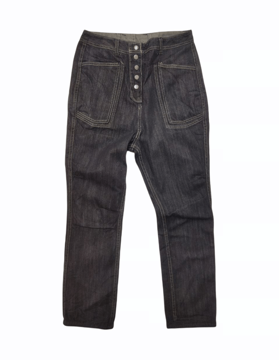 image of Archival Clothing x Beauty Beast natural Vintage Artvillage High Rise Reversible Jeans in Dark Deni