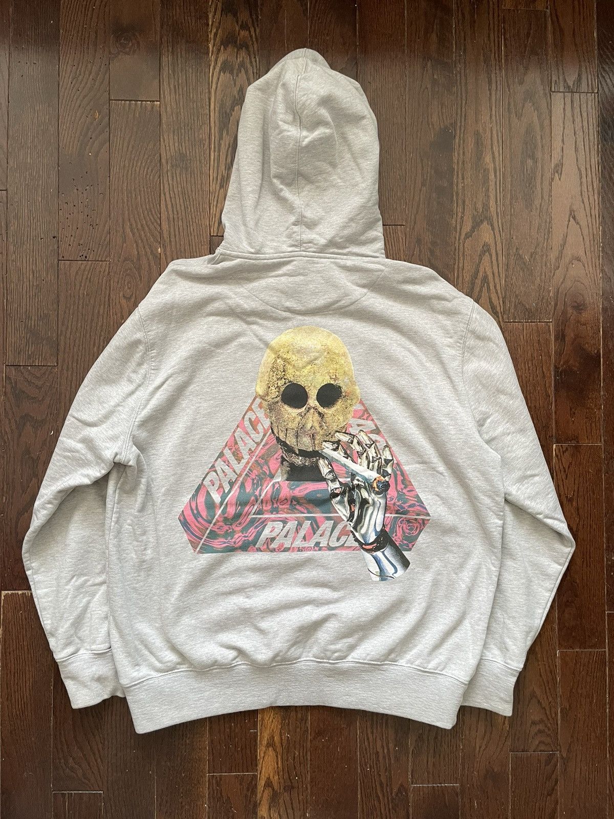 Palace Palace Skeledon Hoodie Heather Gray | Grailed