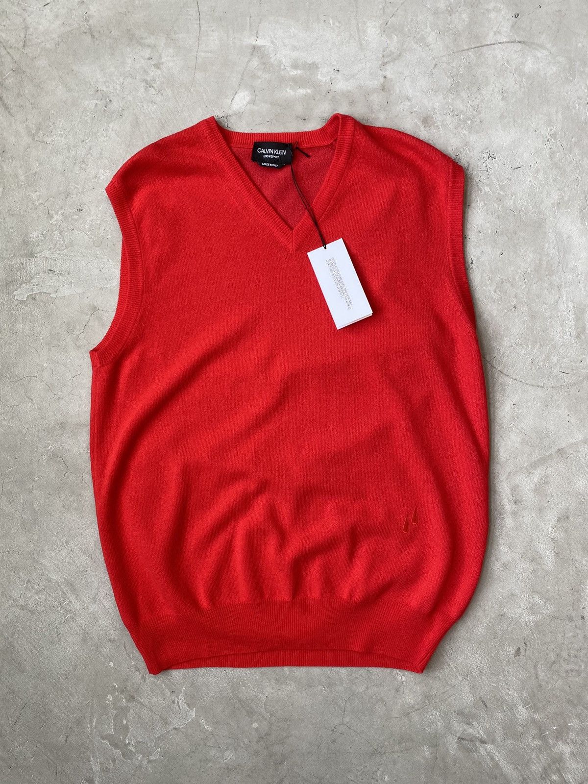 image of Calvin Klein 205W39Nyc “Blood Drops” Wool Vest in Red, Men's (Size XL)