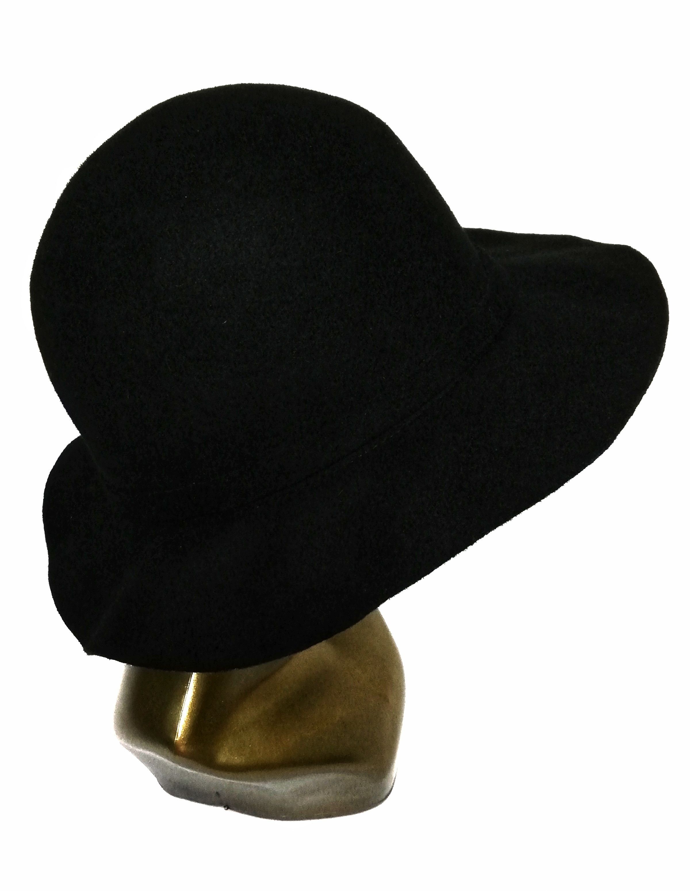 BEAUTY&YOUTH 🔥Lyllis Hat Black Long Brim Plain Wool Hats🔥 Size ONE SIZE - 7 Thumbnail