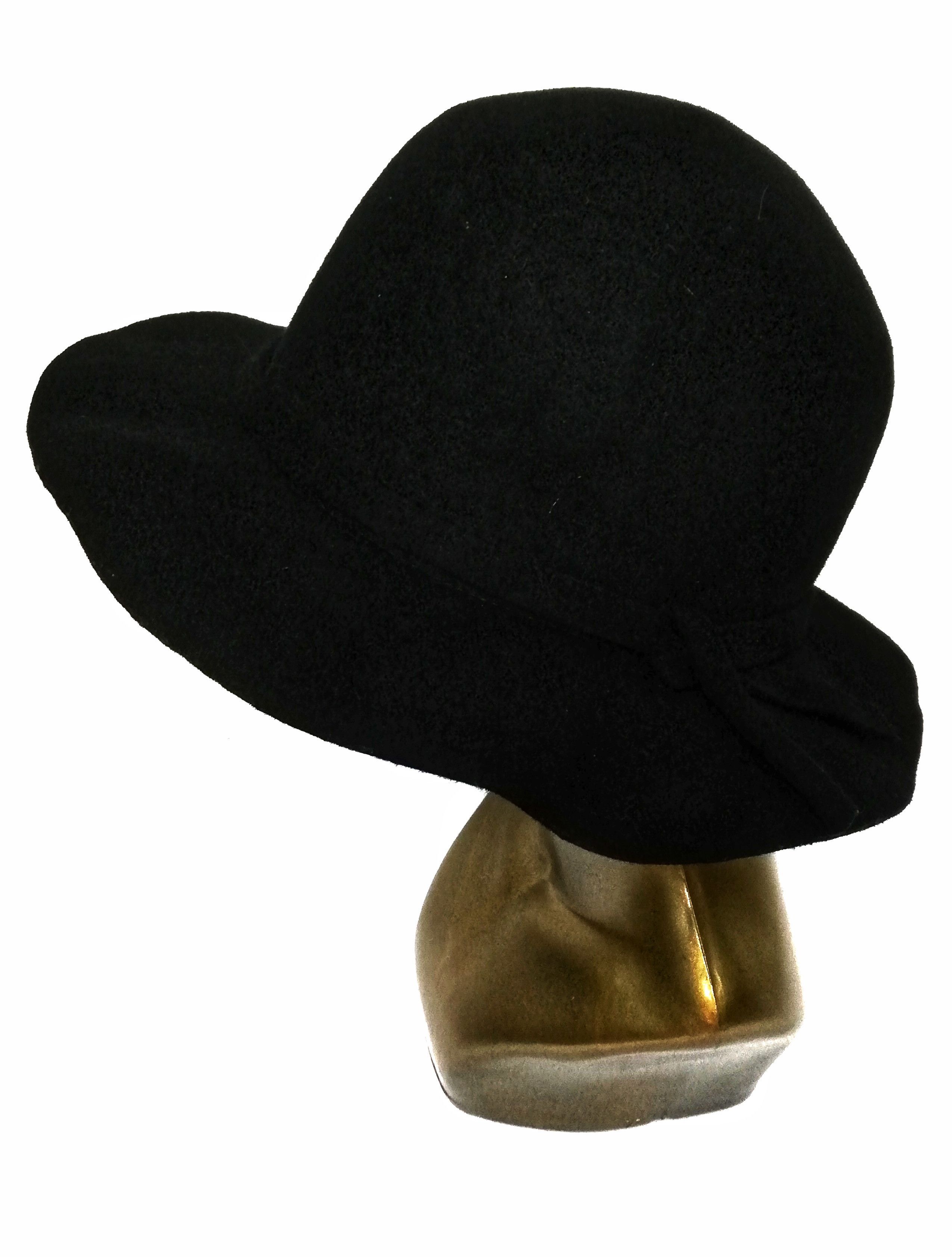 BEAUTY&YOUTH 🔥Lyllis Hat Black Long Brim Plain Wool Hats🔥 Size ONE SIZE - 2 Thumbnail