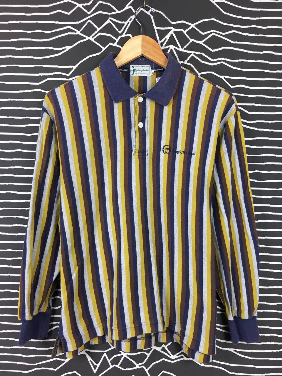 Sergio Tacchini Vtg 90s Sergio Tachini Stripe Longsleeve Tee Size US M / EU 48-50 / 2 - 1 Thumbnail