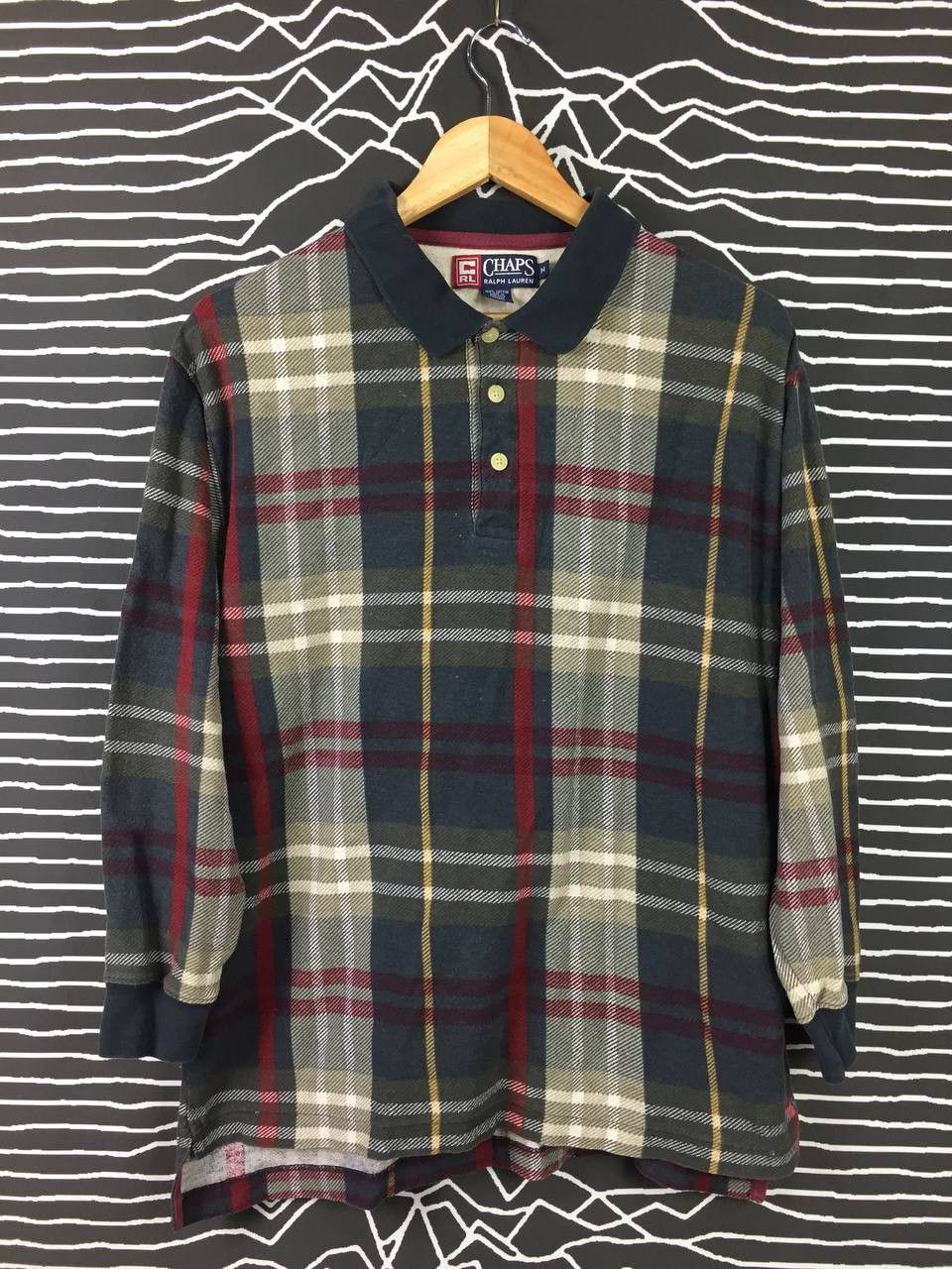 Chaps Ralph Lauren Vtg 90s Chaps Ralph Lauren Plaid Oversized Polo Rugby Tee Size US M / EU 48-50 / 2 - 2 Thumbnail