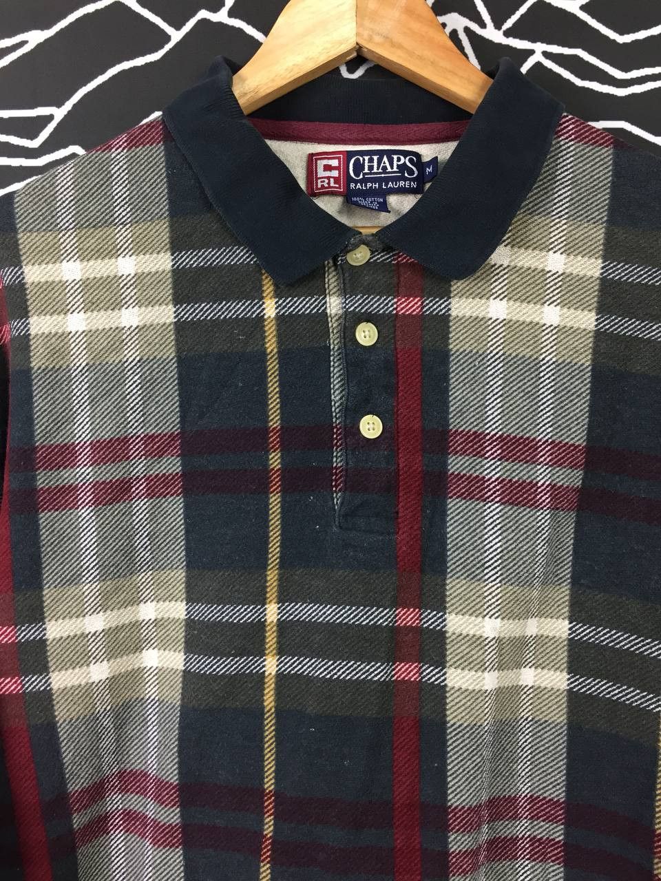 Chaps Ralph Lauren Vtg 90s Chaps Ralph Lauren Plaid Oversized Polo Rugby Tee Size US M / EU 48-50 / 2 - 3 Thumbnail
