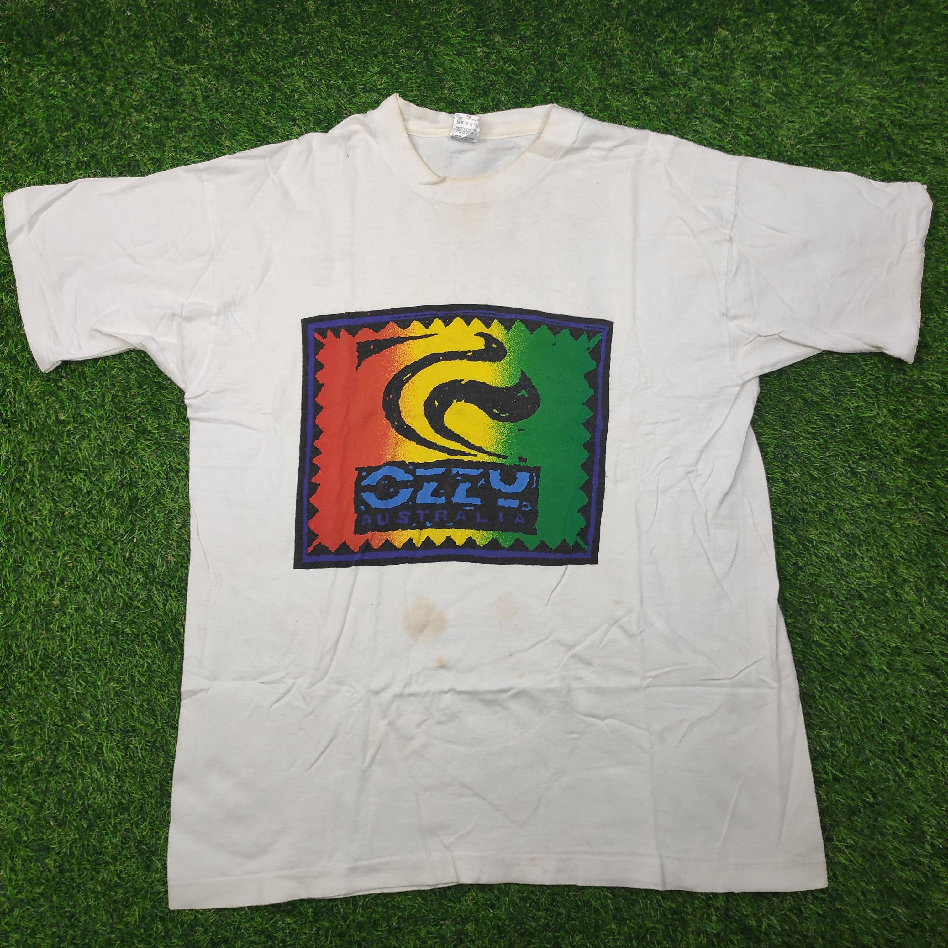 image of Skategang x Surf Style VTG 90's Ozzy Australia Surf Wear Tshirt in White, Men's (Size XL)