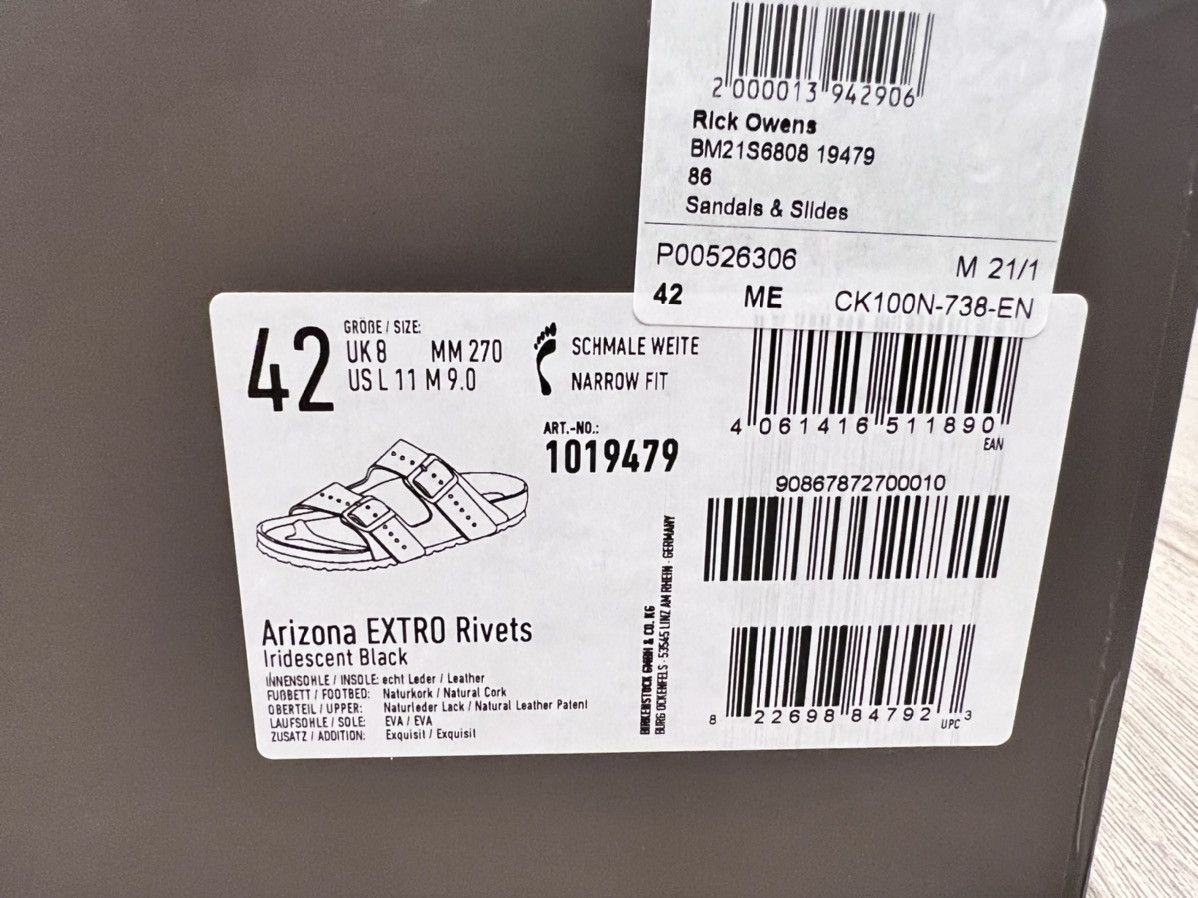 Birkenstock × Rick Owens Rick Owens x BIRKENSTOCK Arizona Mix sandals Size US 9 / EU 42 - 2 Thumbnail